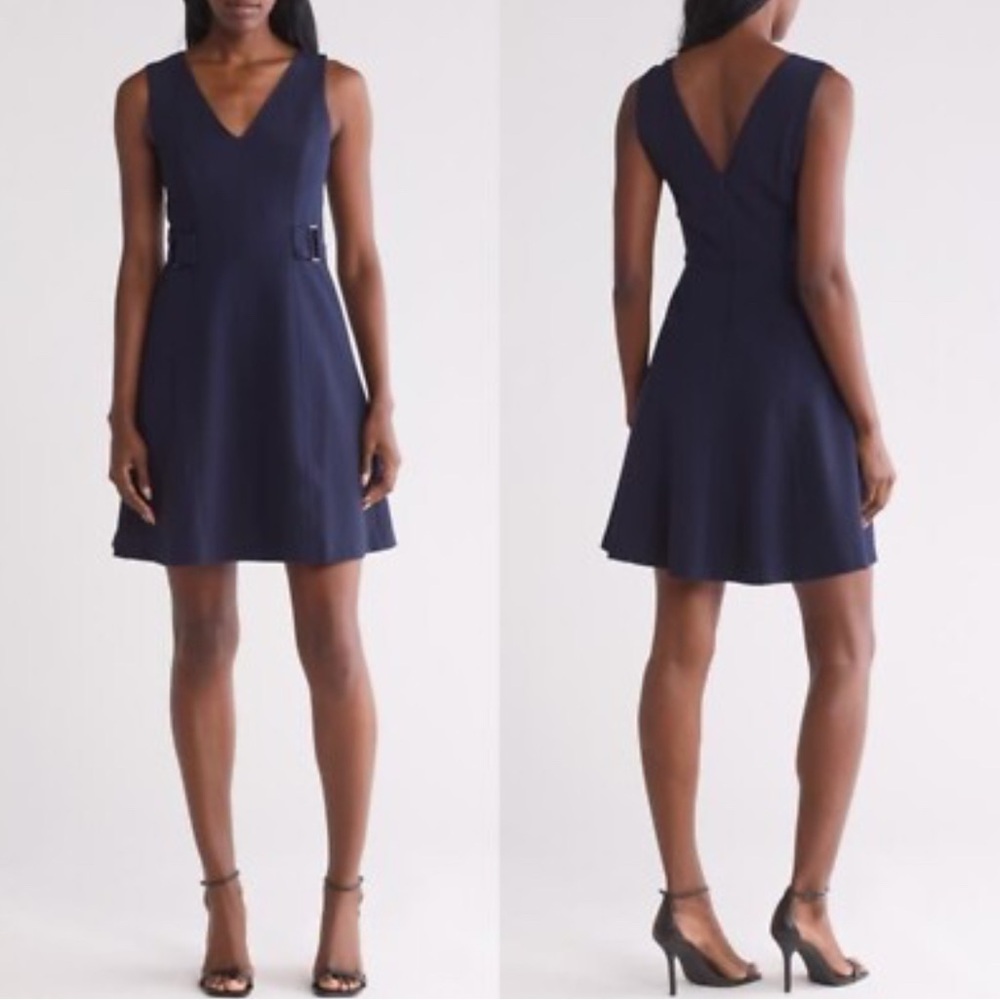 NEW Vince Camuto Navy Fit & Flare Mini Dress, 8